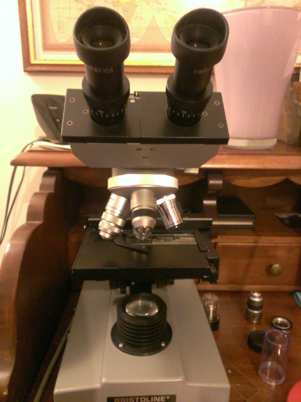 Lente Da Campo Professionale Da 18 Mm 10x Con Campo Oscuro A LED Con