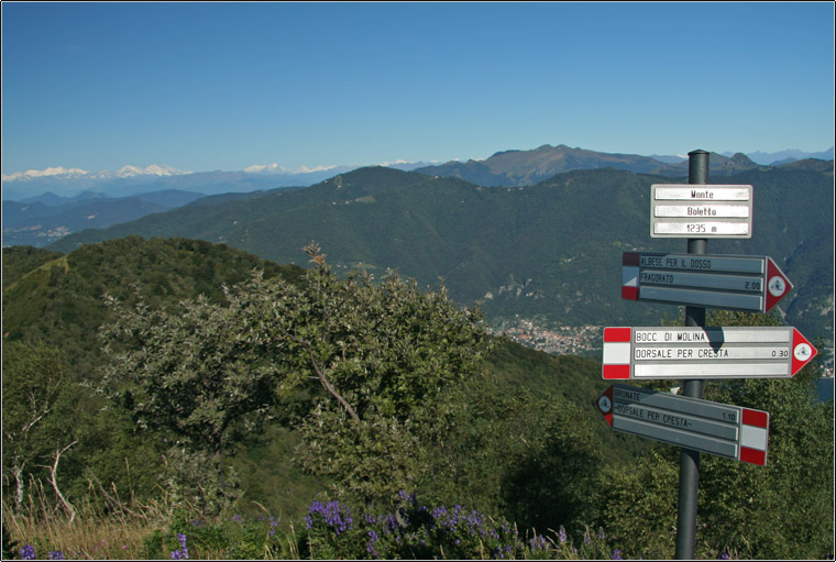 Monte Palanzone e panorama sulle Alpi Centro Occidentali