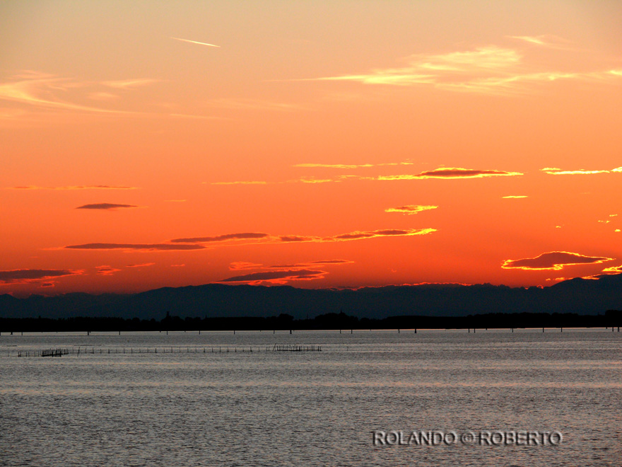 Tramonto sulla laguna di marano