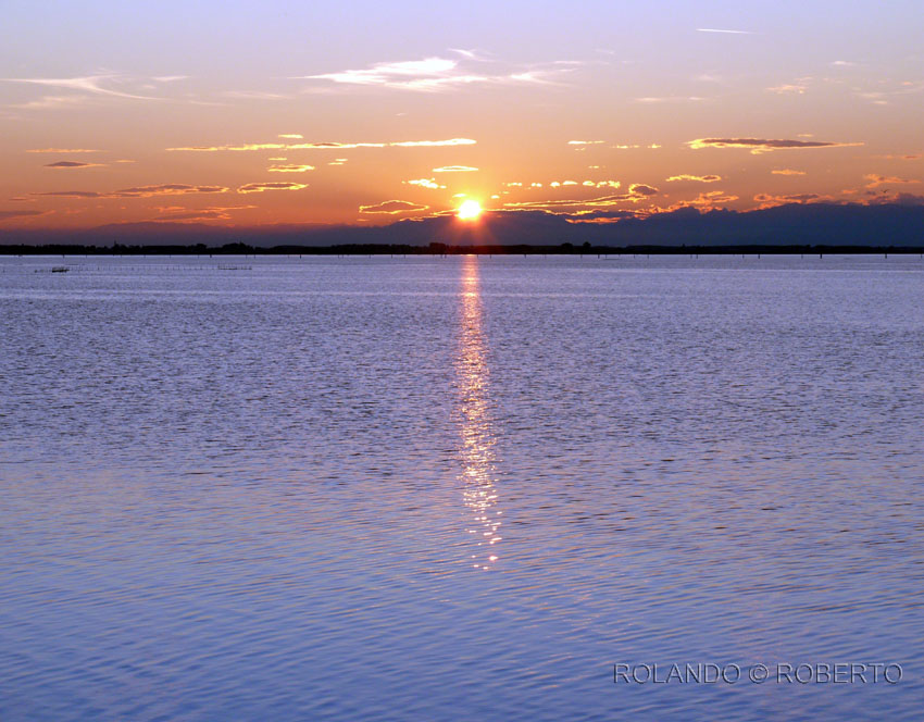 Tramonto sulla laguna di marano