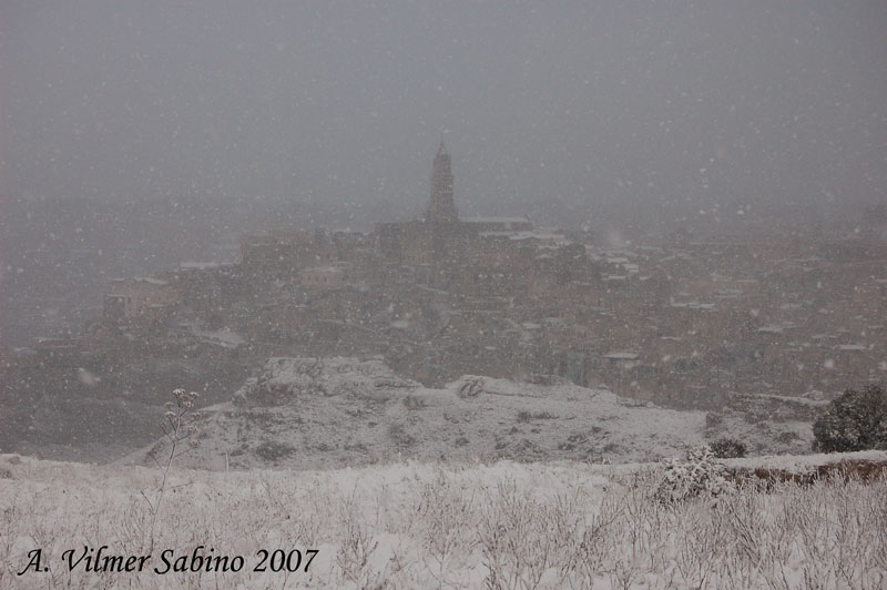 Nevicata su Matera