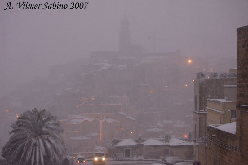 Nevicata su Matera