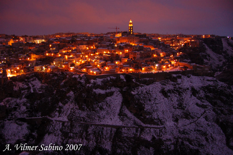 Nevicata su Matera