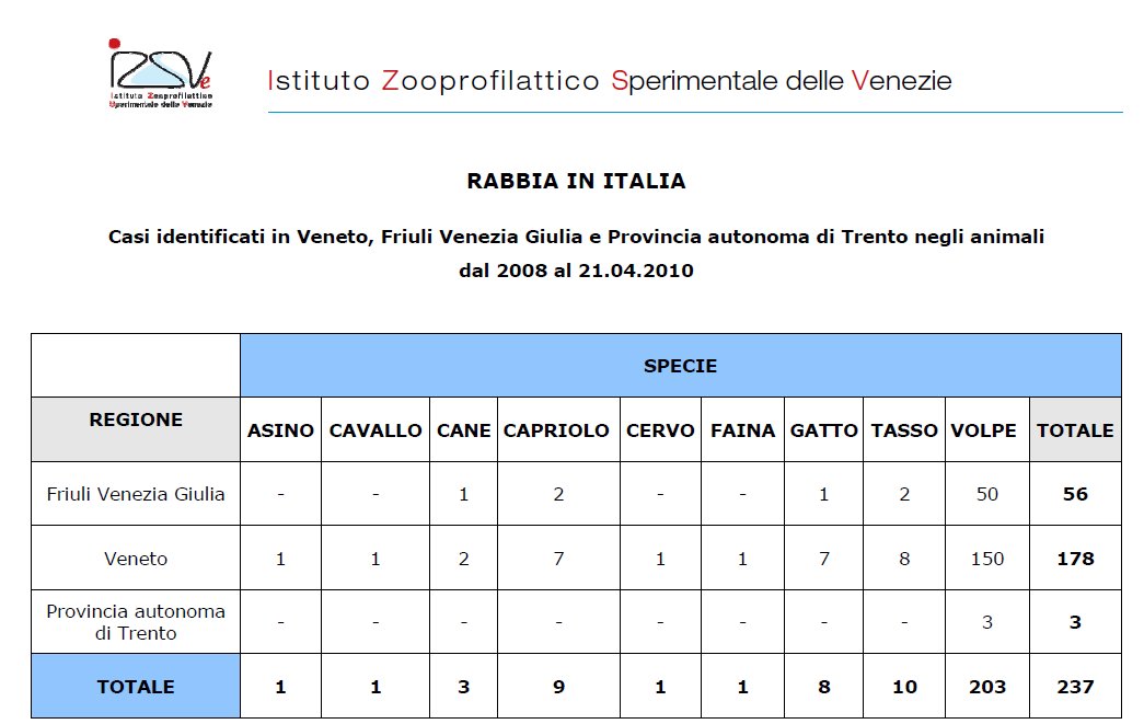 Aggiornamenti sulla diffusione della rabbia nel Nord-Est