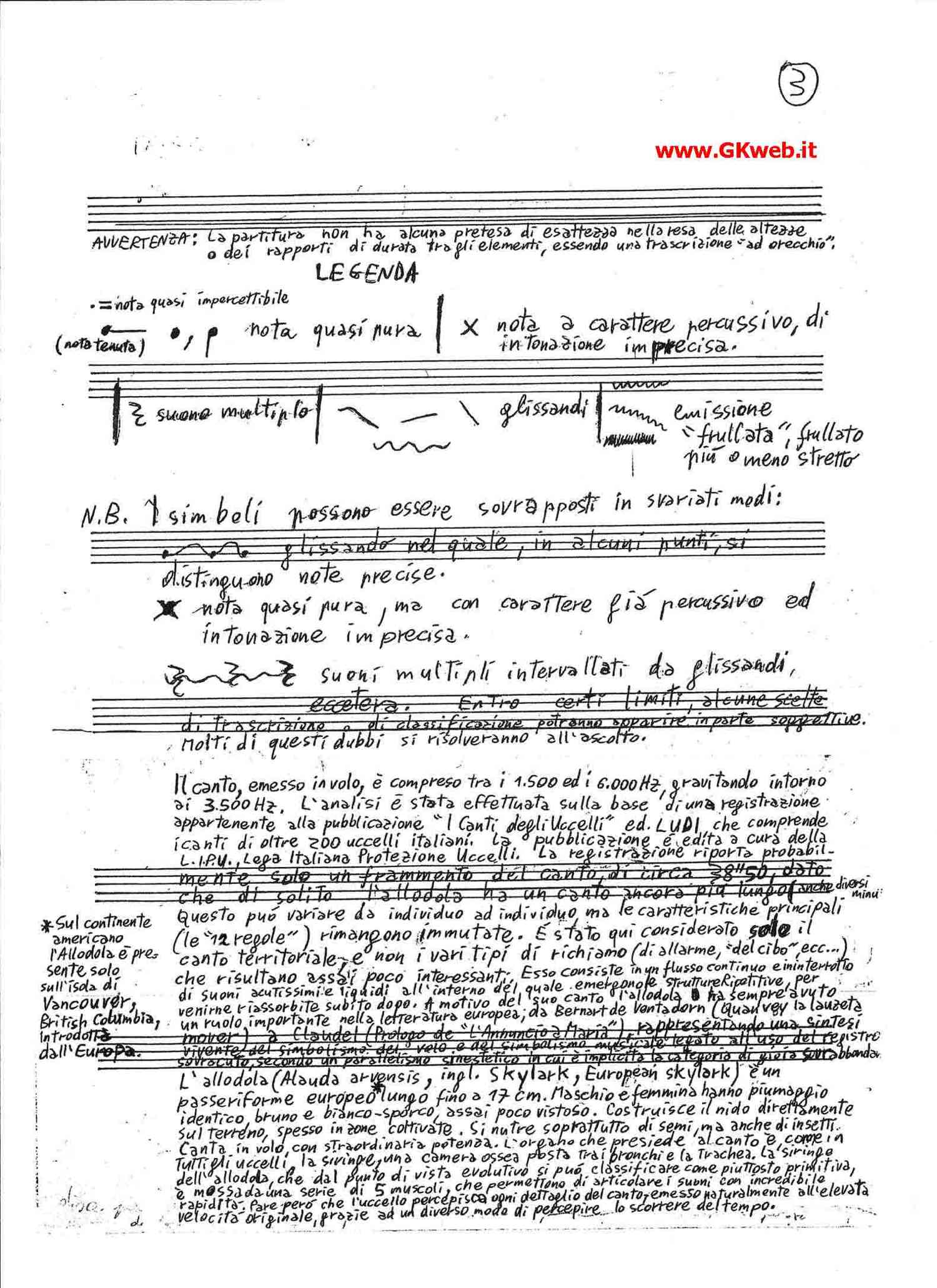 La struttura del canto dell''Allodola (Alauda arvensis)