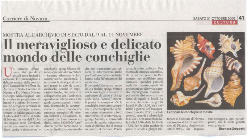 Mostra malacologica a Novara