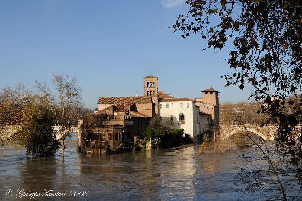 Piena del Tevere a Roma.