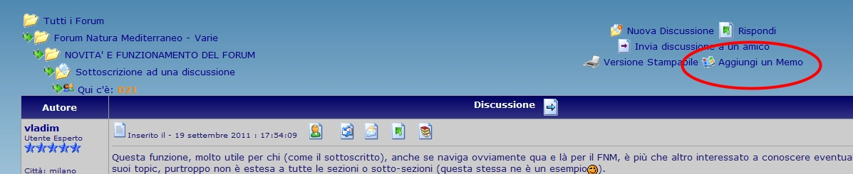 Sottoscrizione ad una discussione