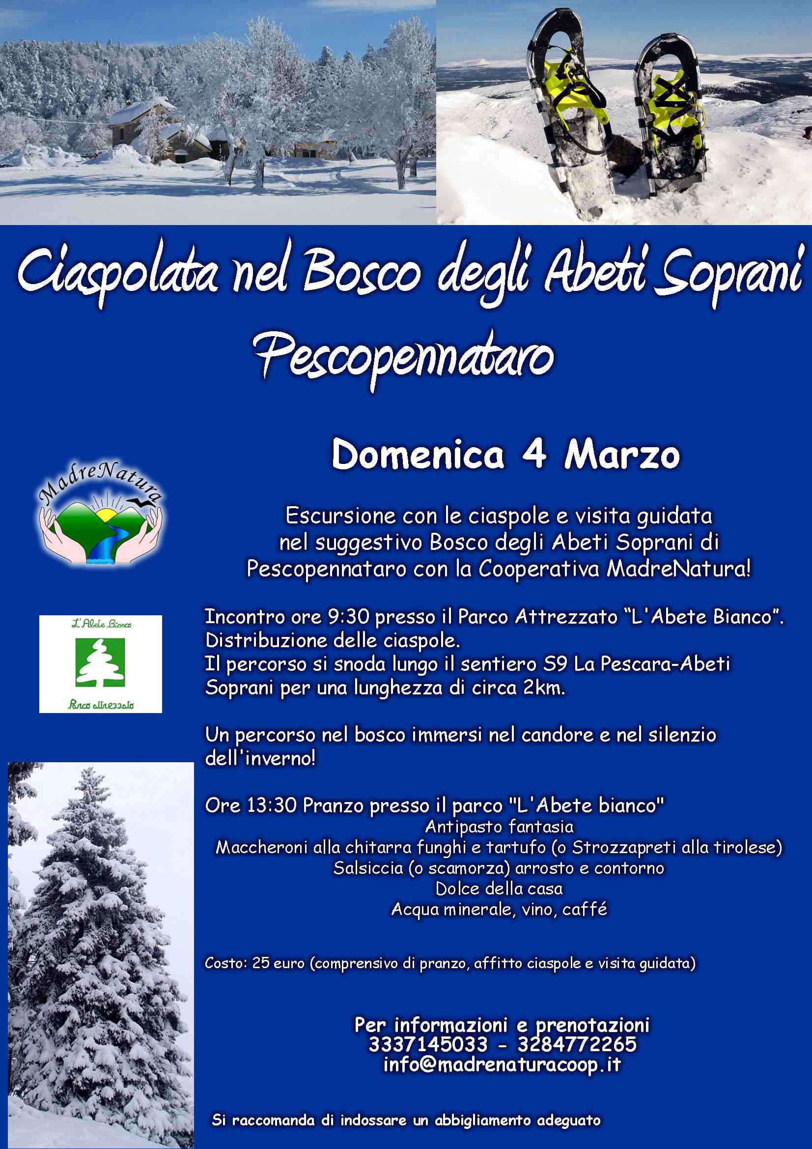 Ciaspolata nel bosco degli abeti soprani Pescopennataro