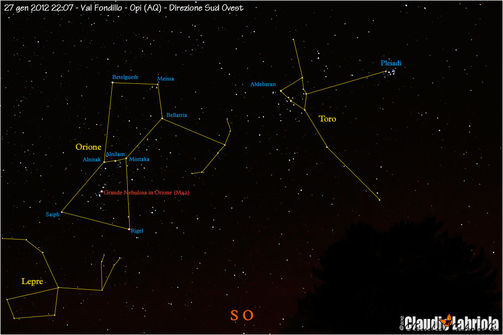 Orione - Toro (una parte) - Lepre (una parte)
