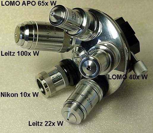 Gli obiettivi per immersione in acqua.