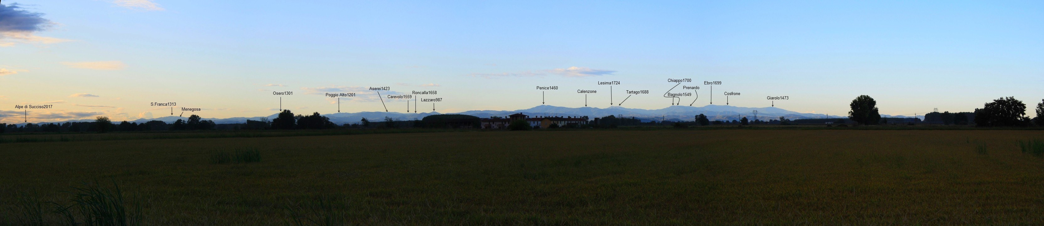 appennino settentrionale dalla pianura padana