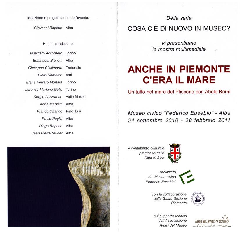 MOSTRA PALEONTOLOGICA: Anche in Piemonte c''era il mare