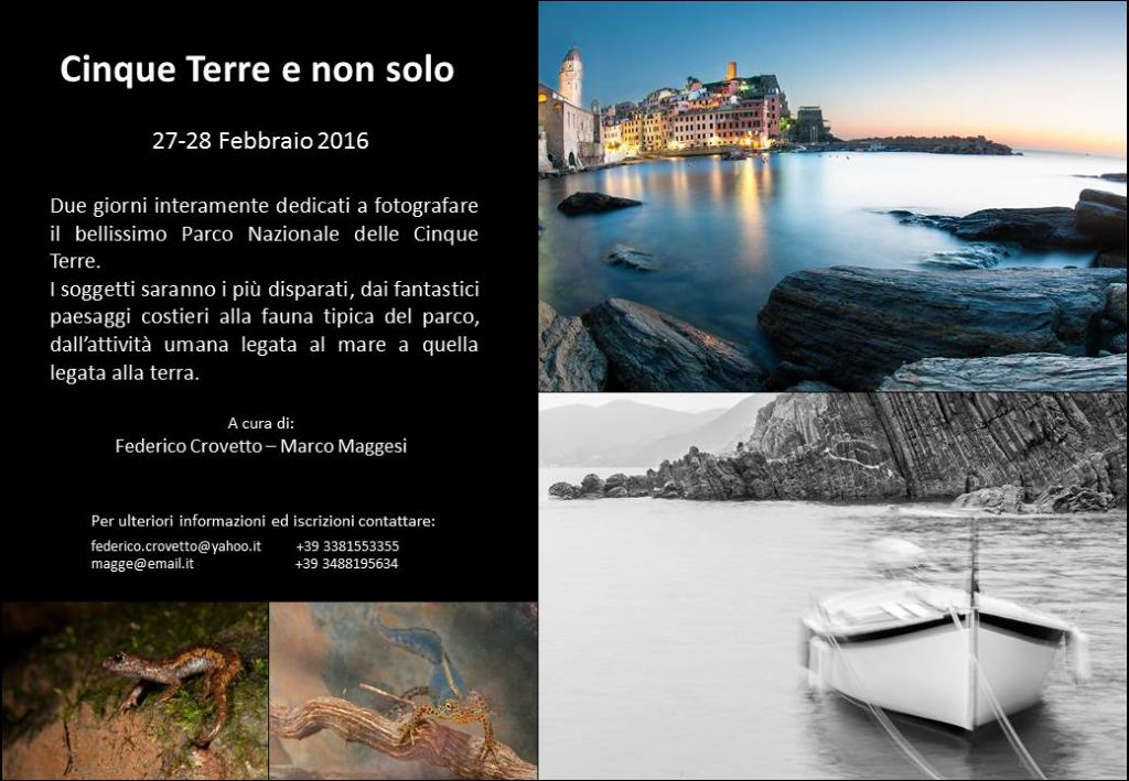 Workshop fotografico: Cinque Terre e non solo