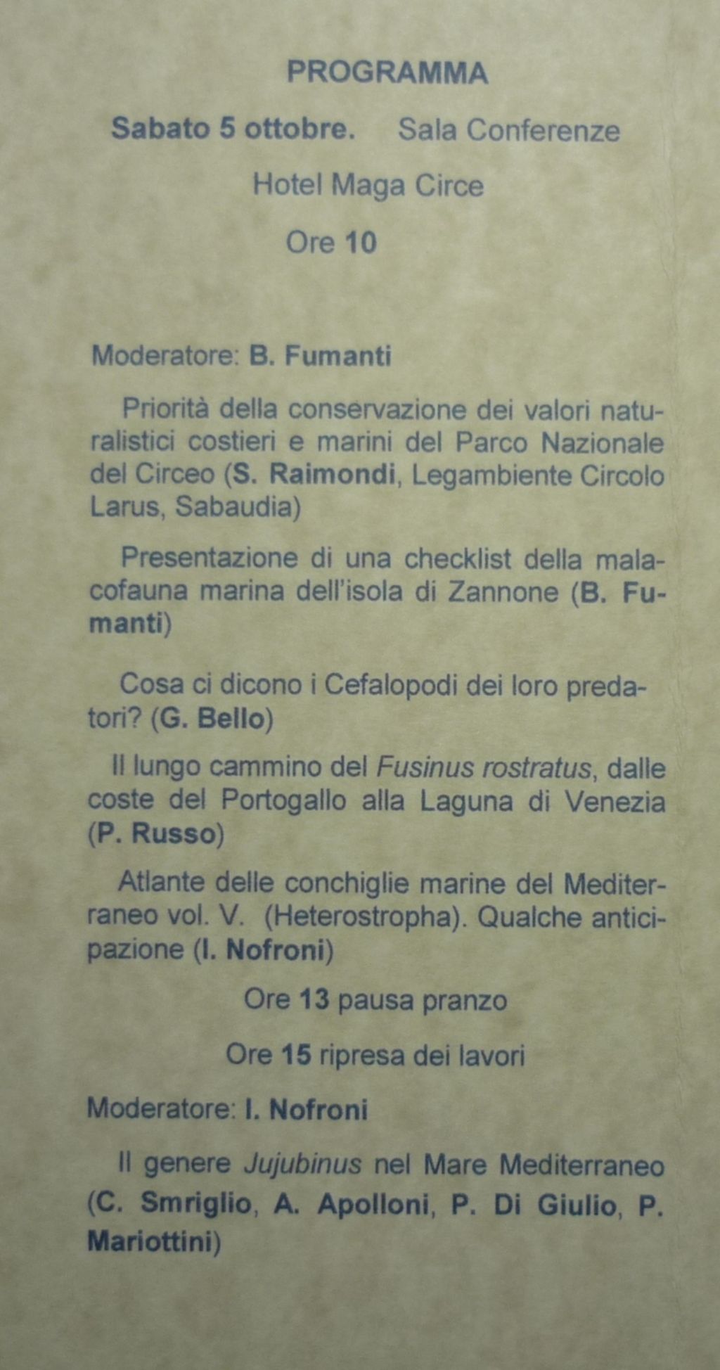 Convegno Malacologico 2013