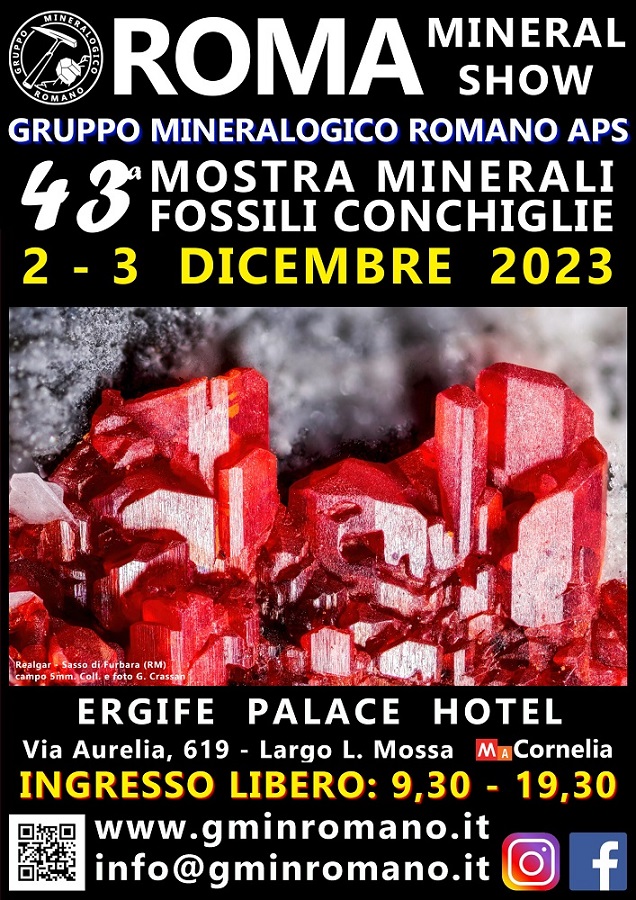 43 MOSTRA MINERALI FOSSILI CONCHIGLIE - ROMA MINERAL SHOW 	