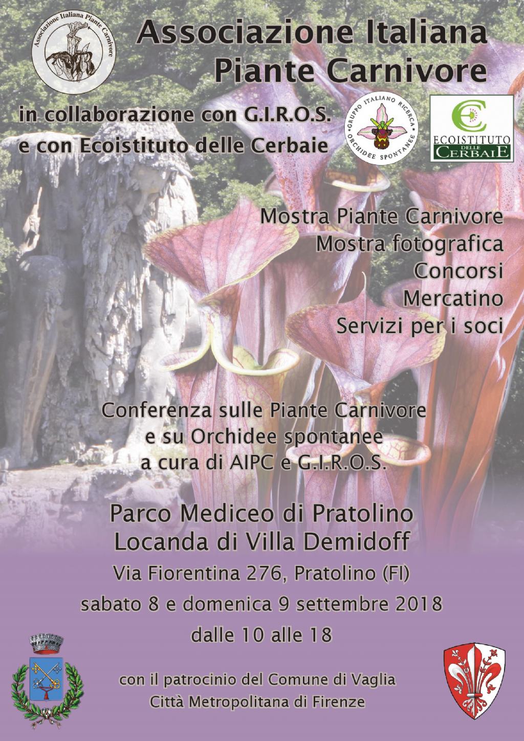 Meeting autunnale Associazione Italiana Piante Carnivore, 8-9 settembre 2018 (FI)