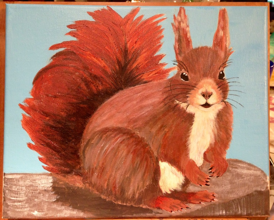 scoiattolo dipinto acrilico